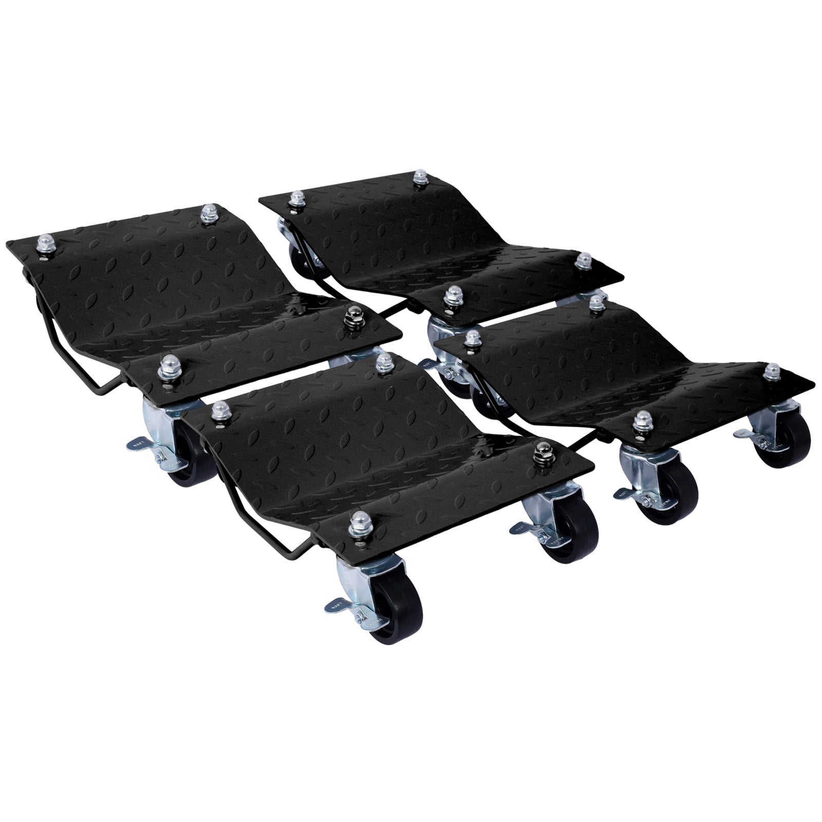 Car Dolly, Heavy Duty Wheel Dolly,4 Tire Wheel Dolly Car Stakes 6000lbs Capacity,Black